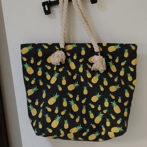 Large canvas pineapple tote